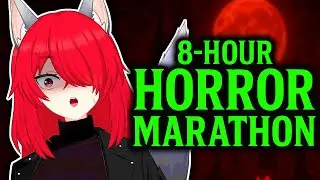 8 HOURS HORROR MARATHON | Can I Survive This?! - Day Two |🔴LIVE VTuber w/ HR Monitor
