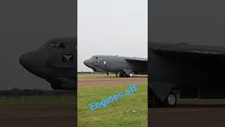 B52 shutting down after arriving at RIAT19
