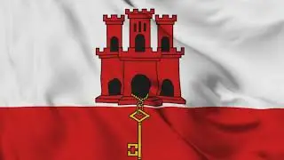 Gibraltar Flag Waving Animation /3-MIN Loop