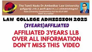 3 years LLB affiliated important information for all applicants / law admission update 2025 #tndalu