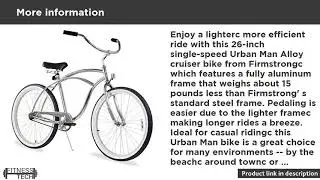 Firmstrong Urban Man Alloy Single Speed Beach Crui Review