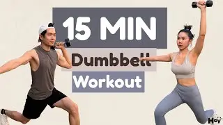 Dumbbell Workout Full Body HIIT 15 Min |  ออกกำลังกายด้วยดรัมเบล เบิร์นไขมัน ที่บ้าน ง่ายๆ