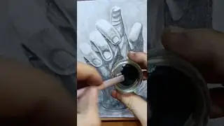 How to Smooth Charcoal Powder with a Blending Stump and a Makeup Brush on Paper.