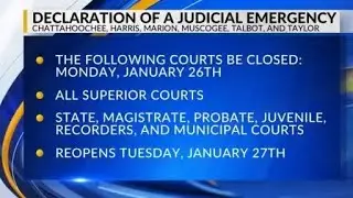 Chattahoochee Judicial Circuit Courts to close Monday due to state of emergency