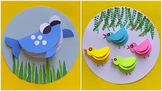 Simple Paper Fish Craft for Kids | Easy Paper Bird Craft - Bird Decoration for kids