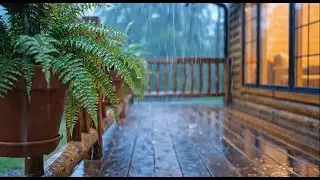 Forest Cabin Rainfall White Noise for Anxiety Relief & Sleep (LIVE)