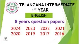 TS Inter 1st Year English 2024 - 2016 8 years previous Question Papers IPE Telangana TG inter