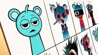 Рисунок Incredibox Sprunki Phase 1 VS Phase 2 VS Phase 3 VS Phase 4 VS Phase 5 - Sky