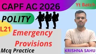 Polity Mcq for CAPF AC 2026 || Emergency Provisions || yt batch
