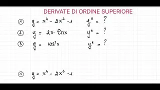 Derivate di ordine superiore (derivata seconda, derivata terza,...)