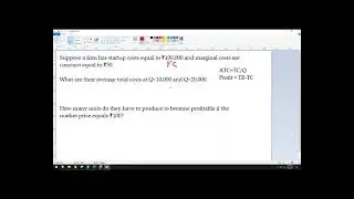 How to find average total cost and break even quantity given marginal cost MC and fixed cost FC