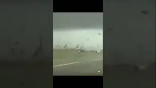Chevy Truck drives off after flipping in Tornado 🌪 in Texas #tornado #chevy #chevrolet #pickup