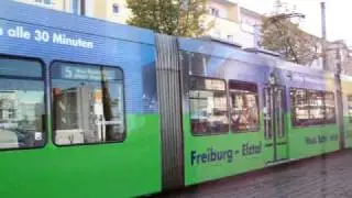 Strassenbahn Freiburg GT 8 Z 257 in Rieselfeld am 06/10/07