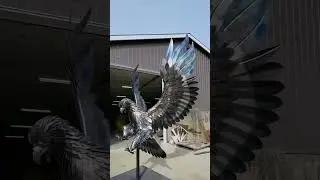 Eagle-shaped stainless steel sculptures#stainlesssteelsculpture #gardenscapes  #sculpture #statue