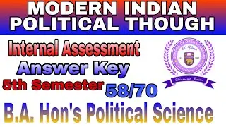 Modern Indian Political Though // Internal Assessment Answer Keys 5th Semester // DU SOL #sol