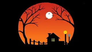 How to draw on computer | Scenery drawing | MS Paint tutorial | Beautiful moonlight scenery
