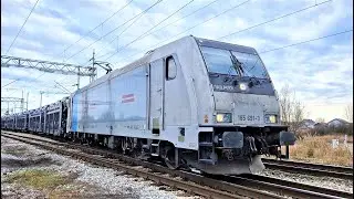 Freight train transports Ford cars from Romania to Germany. Teretni vlak prevozi Ford automobile.