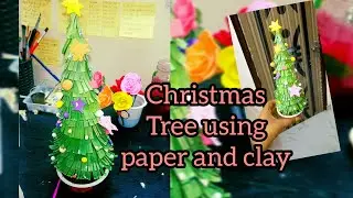 How to make a Christmas tree using paper and clay✌️😍💡|paper craft 👉