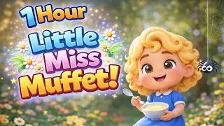 Little Miss Muffet! 🕷️ 1 Hour Loop | Fun Nursery Rhymes for Kids | Kids Songs & Stories