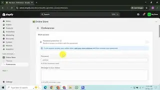 Как изменить пароль для входа в Shopify