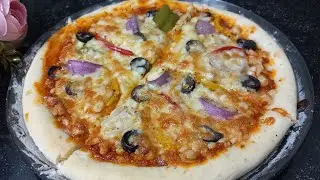 Easiest pizza recipe | Homemade veg pizza recipe 