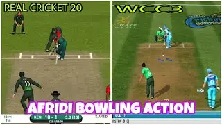 Shakid Afridi Bowling Action Real cricket 20 Vs wcc3 | Rc20 Vs wcc3