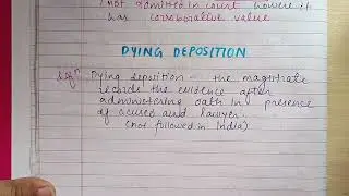 Dying Declaration | FMT | Forensic Medicine