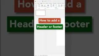 HOW TO ADD A HEADER AND FOOTER IN POWERPOINT #shorts