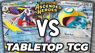 Can Mega Froslass ex Defeat Larry's Dudunsparce ex in this Pokemon TCG Tabletop Match!?
