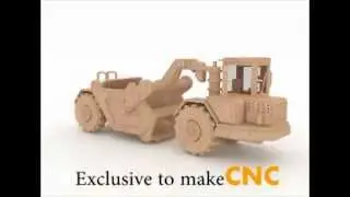 SCRAPER excavator wood toy pattern for CNC Router and Lasers