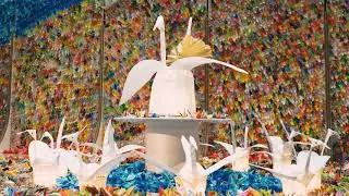 150,000 miraculous origami art paper cranes born while we're staying at home caused by covid-19