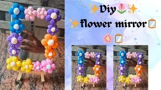 ✨🪞diy clay  flower mirror #clay #craft #cute clay flower mirror #trending #tutorial #vlog 🪻🪞🌸