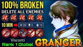 Super Broken Rhapsody Damage 23 Kills in 10 Minutes - Top 1 Global Granger by Visconti - MLBB