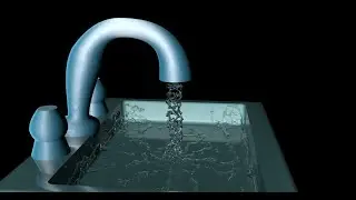 Creating a sink with tap and water in Cinema 4d tutorial realflow