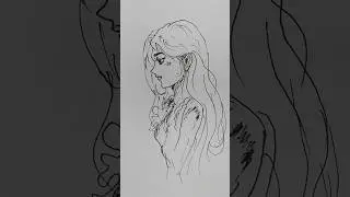 Girl Easy Drawing || inkpen art || beautiful girl art || Cute Drawing || Girl Easy Drawing ||