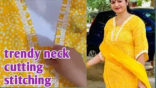 trendy neck design cutting stitching step by step