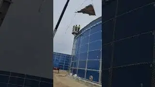 DOME ROOF OF THE  MASSIVE WATER 💧 TANK FIRST SHEET IN PLACE  CAYMAN 🇰🇾 ISLANDS