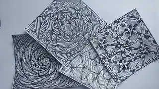 Zentangle patterns | 5 minute art #doodle #art #pattern #drawing #tutorial#zentangle #line #trending