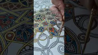 My current obsession is this piece #artist #mandala #watercolorpainting #details #relaxing #gold