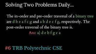 TRB Polytechnic CSE | Data Structure MCQ |Construct Binary tree from inorder and preorder Traversal