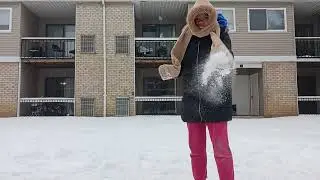 Zeus's 1st snow experience 