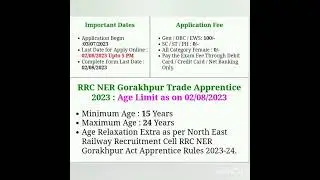#shorts 🤓🤓#Railway NER Gorakhpur Apprentice 2023 :&nbsp;Vacancy Details Total : 1104 Post