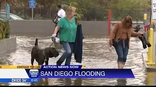 Heavy rains flood San Diego; residents navigate ankle-deep water