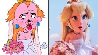 Princess Peach Drawing Meme 😂 | Super Mario Bros Funny Art