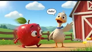 Happy Apple Rolls Away | Fun Fruit Rhyme for Kids | Nursery Rhymes & Songs for Children