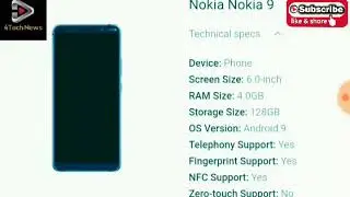 Nokia 9 Specifications details