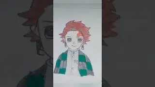 Tanjirou Cartoon Character Transition | Amazing Anime Art by Ayat#littleartistayat #shortvideo