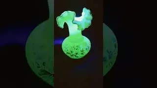 SOLD Antique Uranium Custard Green Glowing Glass Vase #shorts