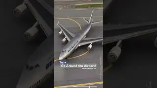 Truly Go Around the Airport! Silver Prototype Boeing 747-400 at Bari in World of Airports 2.2