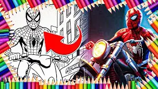 Spiderman's Broke! Coloring His Way to Work...With an ENGINE?! 🤣🤣